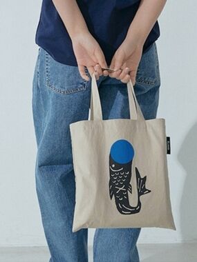 Aland Tote Bag Cotton Canvas Fish Eco Small